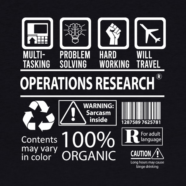 Operations Research T Shirt - MultiTasking Certified Job Gift Item Tee by Aquastal